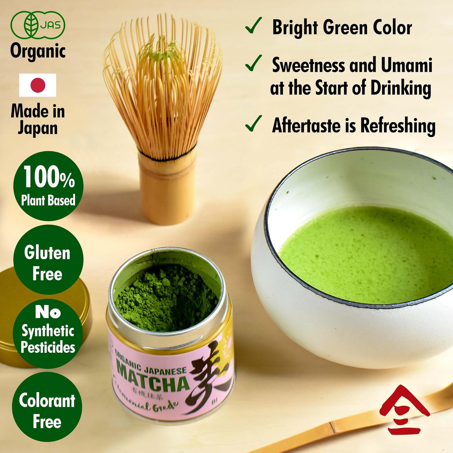 YAMASAN KYOTO UJI Matcha BI, Ceremonial Grade Matcha, From Uji Kyoto, Japan, 100g