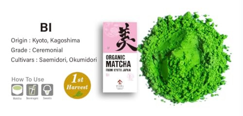 YAMASAN KYOTO UJI Matcha BI, Ceremonial Grade Matcha, From Uji Kyoto, Japan, 100g