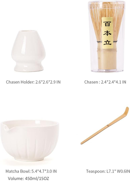 TANG PIN Matcha Set - Match Bowl and Whisk (White)