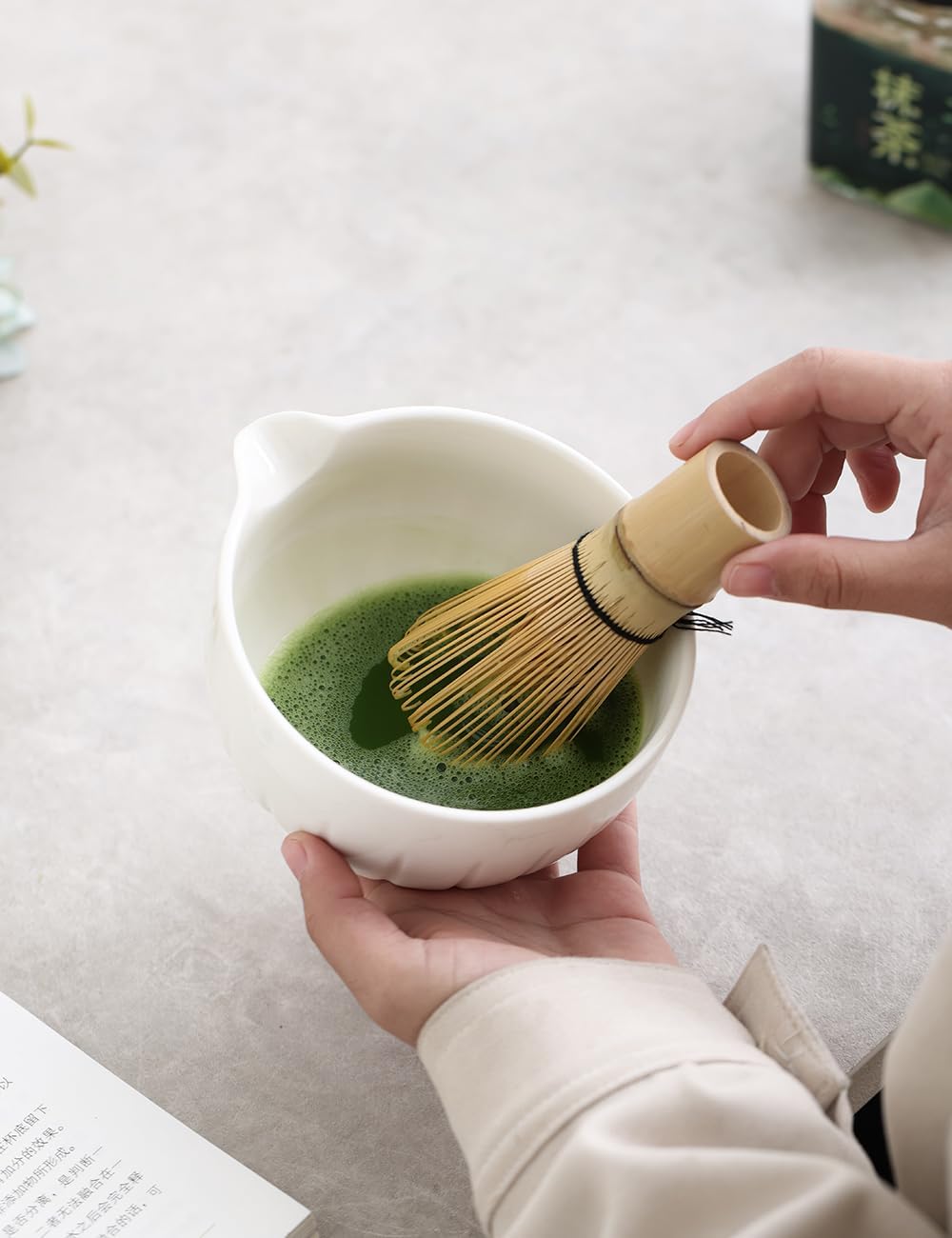 TANG PIN Matcha Set - Match Bowl and Whisk (White)