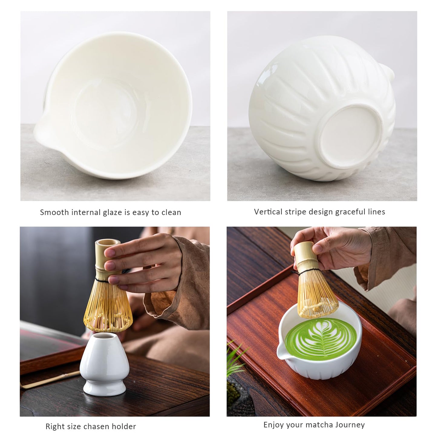 TANG PIN Matcha Set - Match Bowl and Whisk (White)