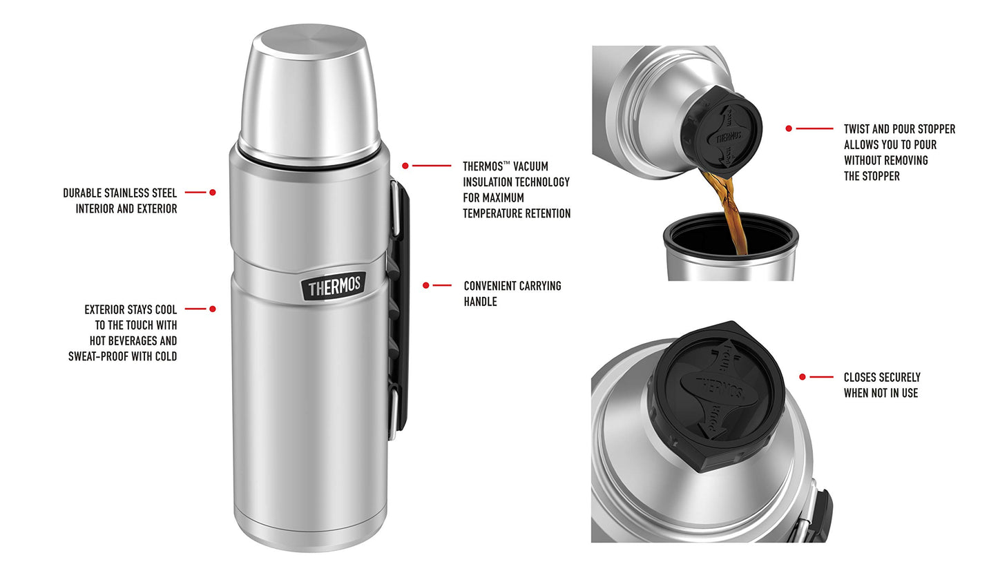 Thermos Stainless King Vacuum Insulated Flask, 1.2L, Midnight Blue, SK2010MBAUS