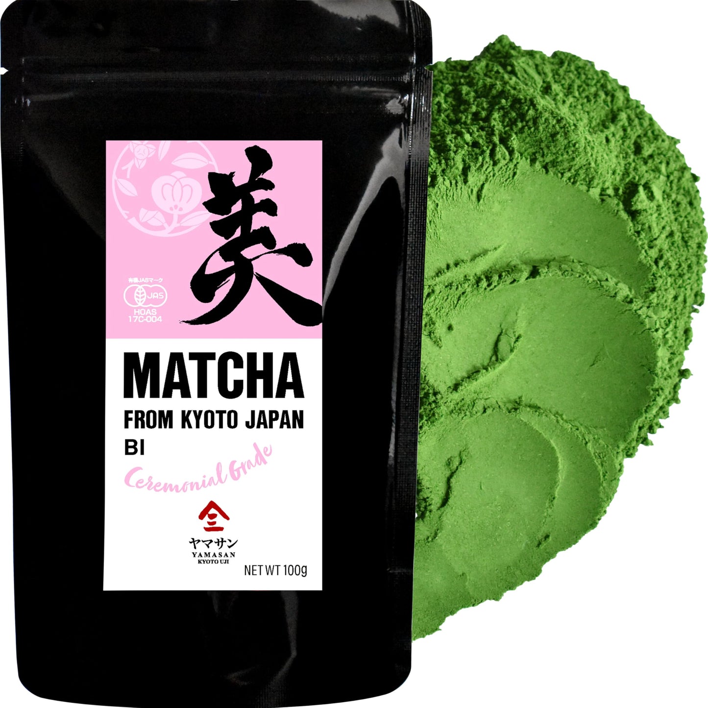 YAMASAN KYOTO UJI Matcha BI, Ceremonial Grade Matcha, From Uji Kyoto, Japan, 100g